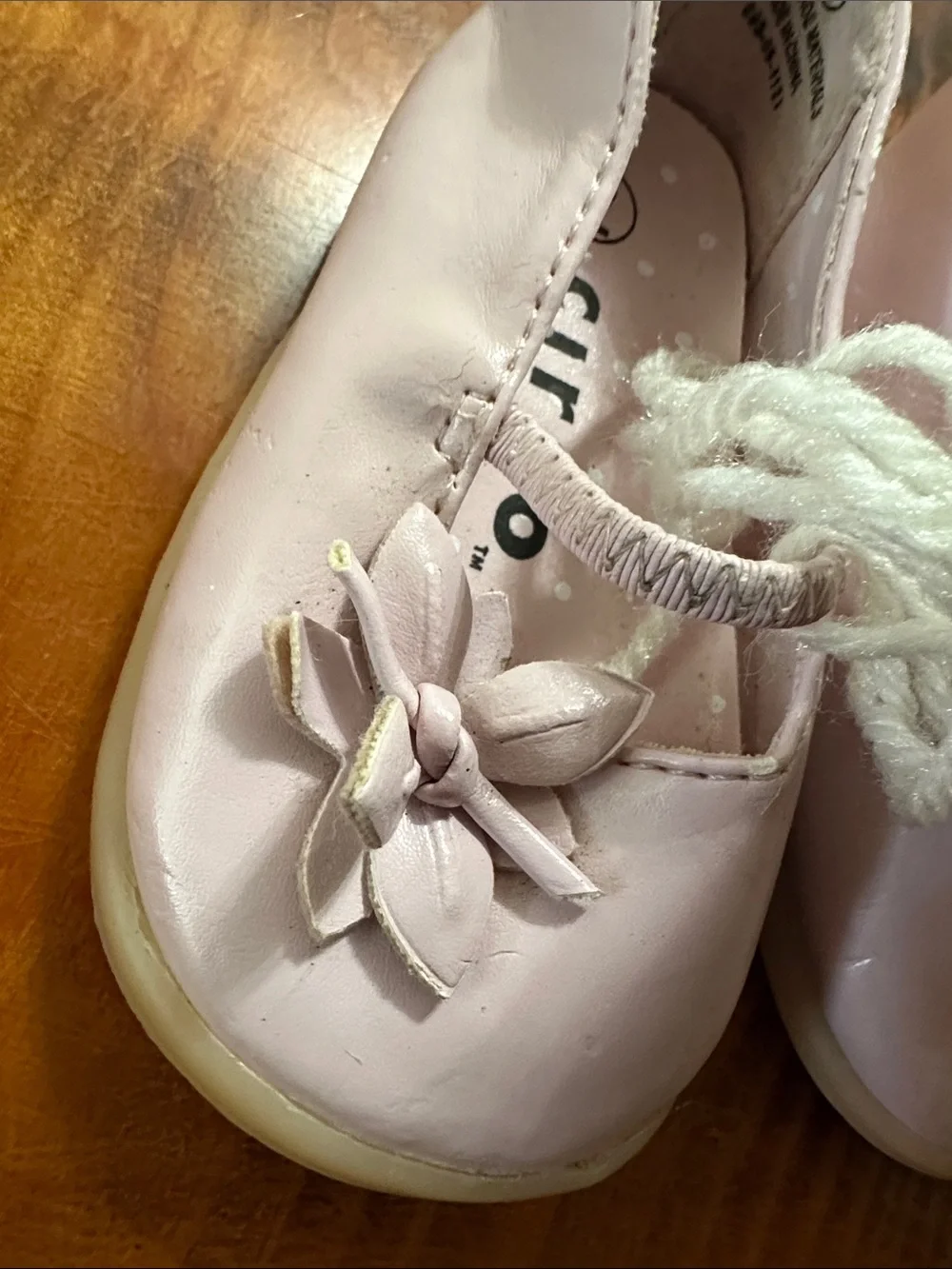 Circo Pale Pink Girl's Flower Strap Ballet Flats